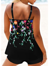 Women's Swimwear Tankini 2 Piece Plus Size Swimsuit 2 Piece Printing Striped Floral Black Pink Blue Dark Gray Gray Tank Top High Neck Bathing Suits Sports Summer